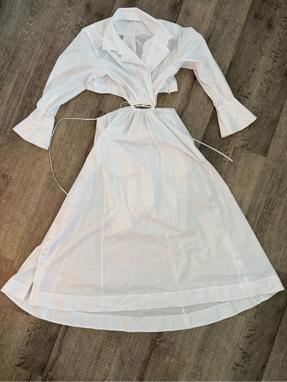 Jonathan Simkhai Alex Pleated Cut Out Maxi Dress White Size S